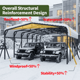 thumbnail image 3 of WUKHG 20x30FT Heavy Duty Metal Carport, Outdoor Car Port Canopy with Iron Roof, Durable All-Weather Shelter for Cars, Trucks, Boats & Outdoor Equipment, Easy Quick-Install Assembly, 3 of 10