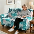 thumbnail image 6 of Xixirimido Recliner Loveseat Cover Non-Slip Reclining Couch Covers for 2 Seat, Recliner Sofa Cover Furniture Protector with Pockets for Kids, Pets, Abstract Palm Leaf, 6 of 8