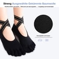 thumbnail image 3 of 2 pares de calcetines de agarre de yoga de cinco dedos para mujer, calcetines de agarre antideslizantes para pilates, perfectos para yoga, pilates, talla 5-10 (gris + negro), 3 of 5
