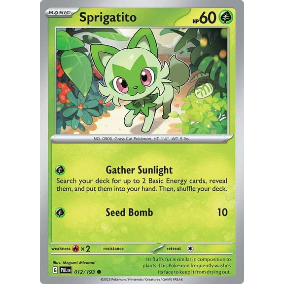 Pokemon Paldea Evolved Common Sprigatito #12