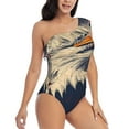 thumbnail image 3 of Rateoe American Bald Eagle A Pattern Women One Piece Swimsuits Tummy Control One Shoulder Bathing Suits Ruffle Swimwear-Medium, 3 of 6