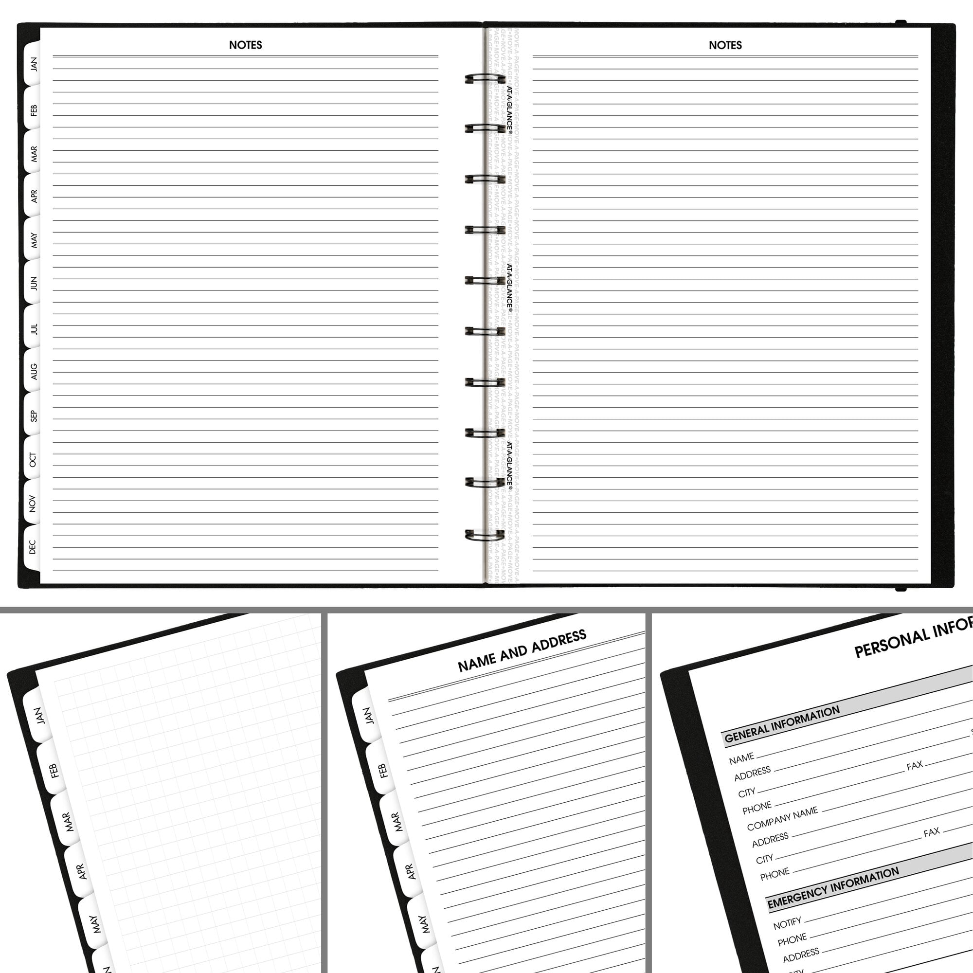AT-A-GLANCE Move-A-Page 2027 Weekly Monthly Appointment Book Planner Black Large