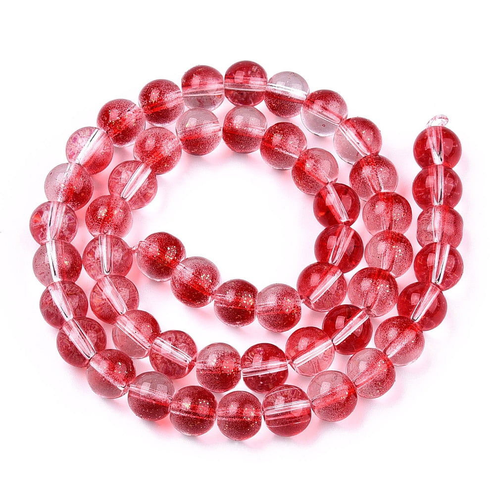 Transparent Spray Painted Glass Bead Strands with Golden Foil Round Camellia 10~11mm Hole: 1.4~1.6mm about 39~42pcs/Strand 14.84 inch~15.27 inch(37.7~38.8cm)