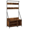 thumbnail image 2 of Clothes Rack with Shoe Storage Smoked Oak 100x41x184 cm, 2 of 9