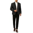 thumbnail image 2 of INSPIRE CHIC Shiny Blazers for Men's Shawl Lapel Wedding Prom Sport Coats XL Black, 2 of 5