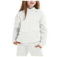 thumbnail image 2 of Boys Girls Active Sweatsuit 2PC Long Sleeve White Hoodie Sweatshirt and Sweatpants Winter Clothes Boy Clothes 8-9 Years Boys Girls Fashion, 2 of 4