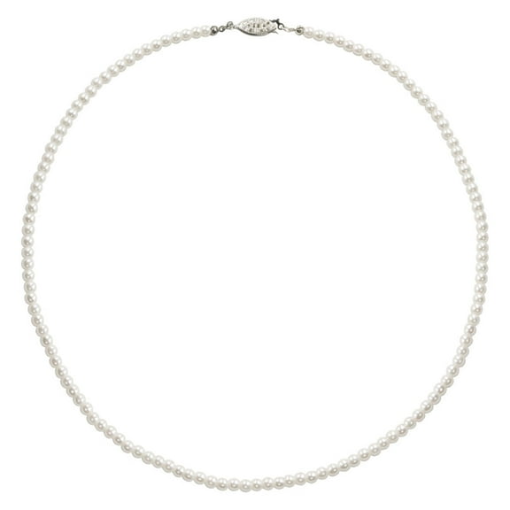 #9585-20 - 4mm Simulated White Pearl Necklace - 20"