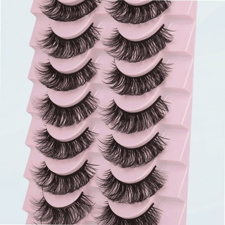 False Eyelashes Russian Strip Lashes Butterfly Styles Faux Mink Lashes Wispy Fluffy 15MM 3D Effect Fake Eyelashes 10 Pairs Pack