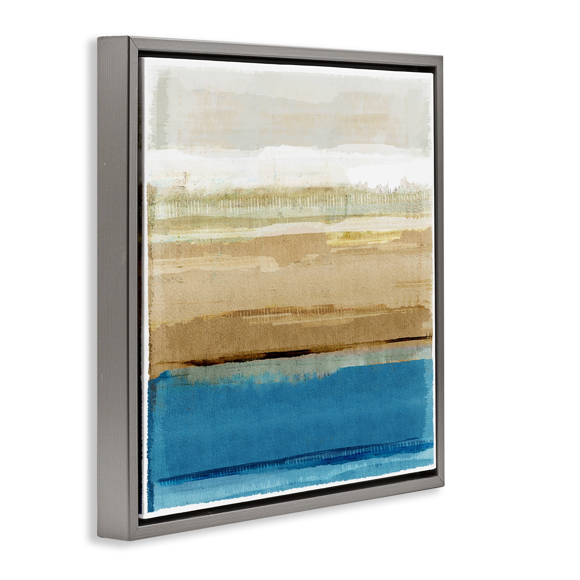 Stupell Industries Nautical Blue Daze Abstract Painting Gray Floater Framed Canvas Art Print Wall Art, 18 x 18