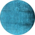 thumbnail image 1 of Ahgly Company Indoor Round Oriental Light Blue Industrial Area Rugs, 7' Round, 1 of 4
