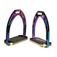 thumbnail image 2 of 2 piezas de estribos de repuesto para silla de montar, fáciles de usar, brillantes, para montar a caballo, suministros ecuestres para entrenamiento de Multicolor, 2 of 8