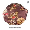 thumbnail image 3 of Minnieouse Gorro para dormir para mujer, banda ancha elástica de satén, calentador para el cuero cabelludo, herramientas de belleza para la ducha, gorro Sombreros café M（56-58cm） Minnieouse AP009657-06B, 3 of 6