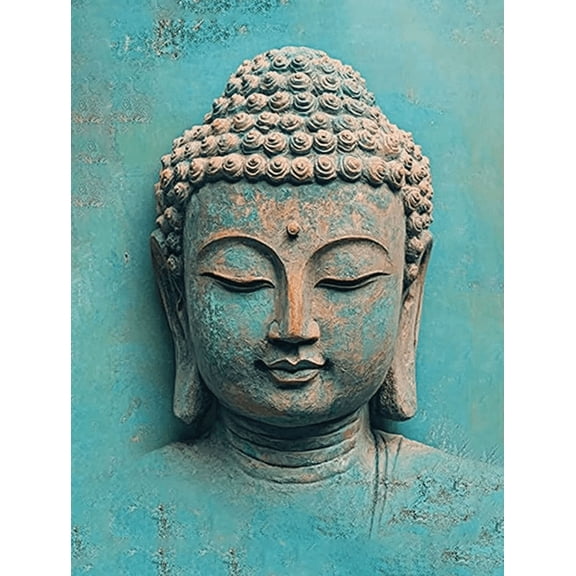 Buddha Statue Decorative Painting/Canvas Art, Suitable for Decorating Living Room, Bedroom, Office, Meditation Room, Yoga Studio, Temple, Zen Space, Spiritual Retreat, or Relaxation Corner.