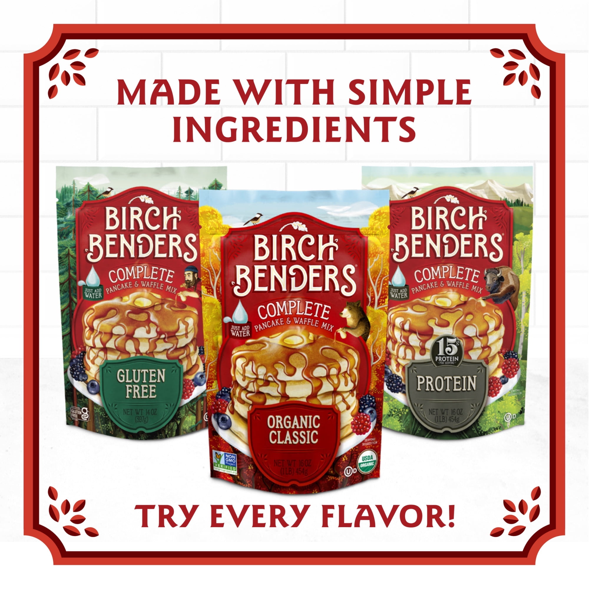 (Pack of 6) Birch Benders Pancake & Waffle Buttermilk Mix 16 Oz
