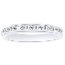 AFFY White Natural Diamond Band Ring In 14k White Gold (0.25 Cttw)