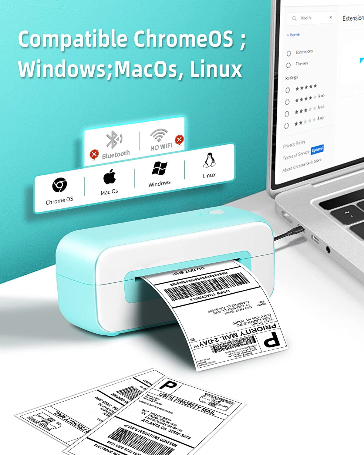 Phomemo Thermal Label Printer Shipping Label Printer for Mac Windows  Chromebook Desktop 4x6 Thermal Label Printer for Office - AliExpress