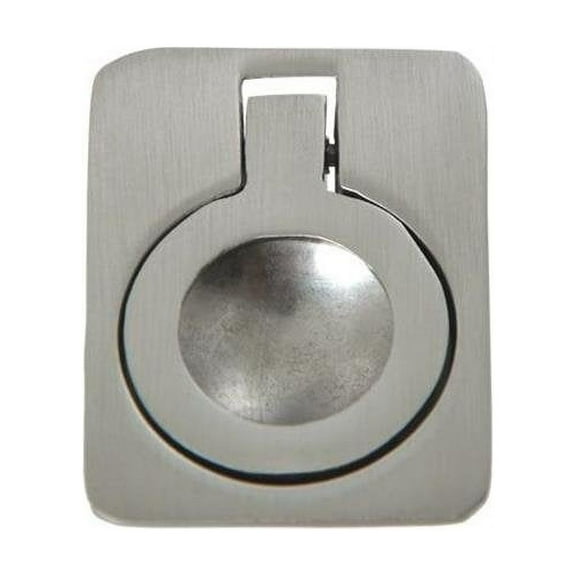 Utopia Alley Kent Cabinet Ring Pull Knob - Decorative Cabinet Drop Pull Knobs for Cabinets and Drawers - Vintage Cabinet Hardware with Hand Finished Brushed Nickel - Metal Drawer Pull Knobs 1.6"