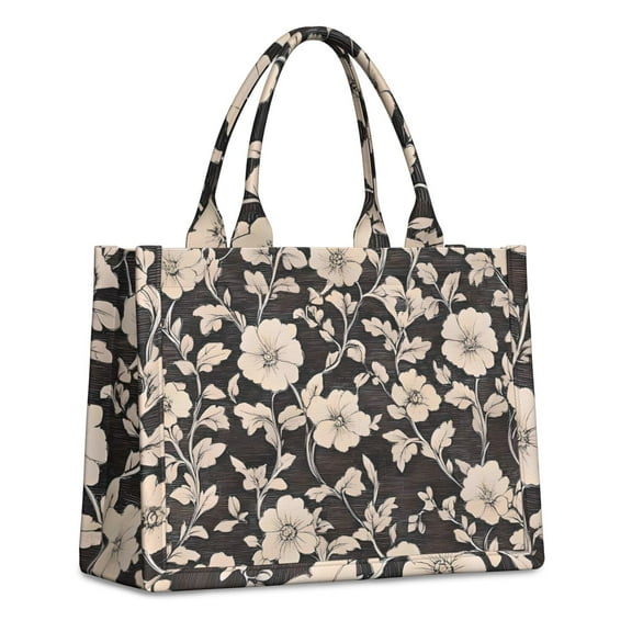 Large Capacity Tote Bag,Pioneer Flower Floral Print Pattern Handbag Fashion Luxury Tote Bag,15.7"x13"x 5.1" Inches,Laptop Compatible