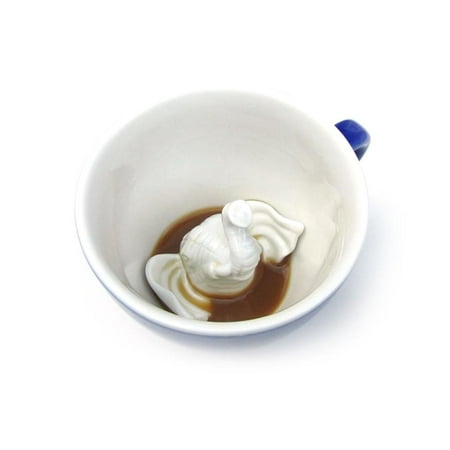 Cobalt Ceramic Mug - Creature Cups Hidden Elephant Cobalt Blue 11oz. Ceramic Coffee or Tea Mug
