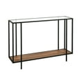 thumbnail image 3 of Evelyn&Zoe Vireo 42" Wide Rectangular Console Table with Glass Shelf, Brushed Brass, 3 of 8