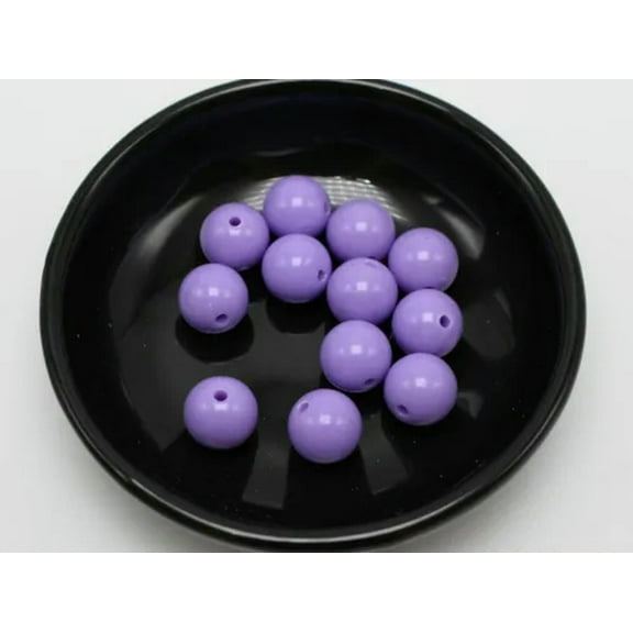 U8MO 100 Bubblegum Color Acrylic Round Beads 10mm(3/8") Smooth Ball Color for Choice-Purple