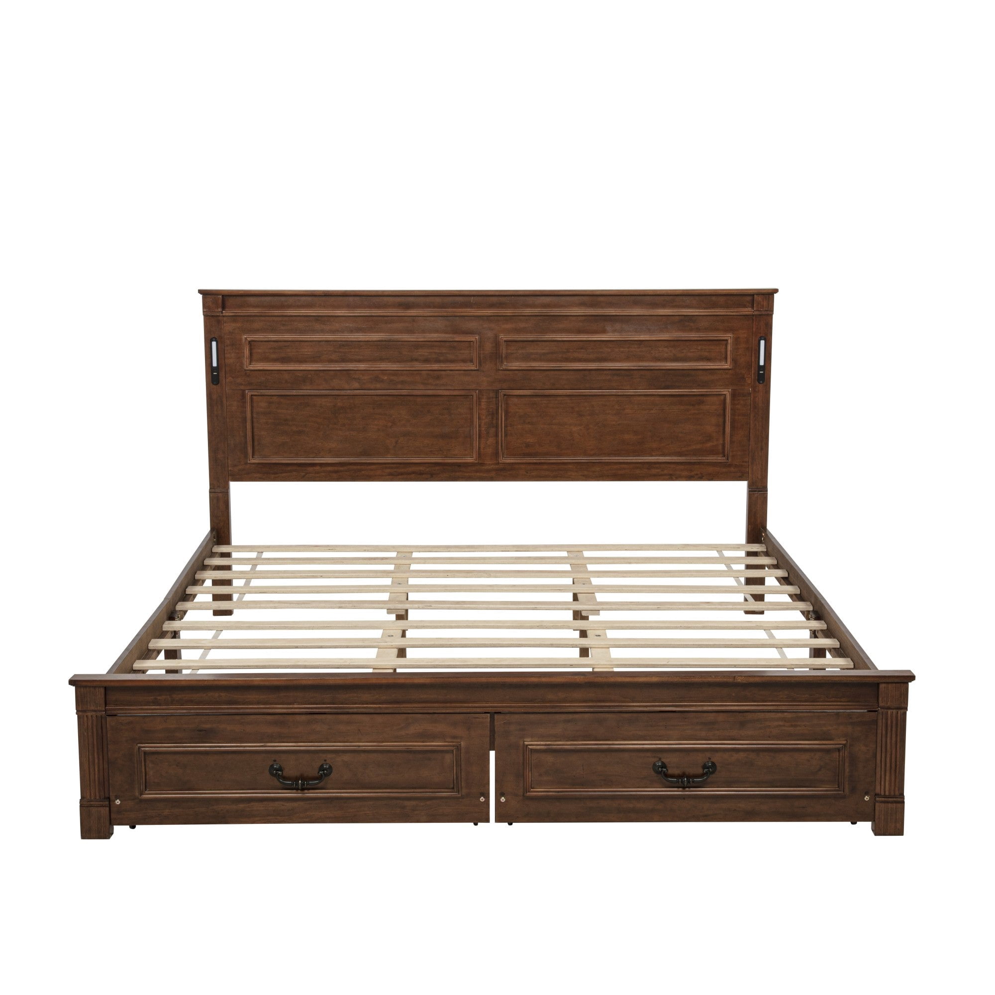 Sailvan Bed with 2 Storage Drawers, LED Lights, USB Charging Station