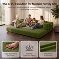 thumbnail image 2 of 78.8" Convertible Sofa Bed,Corduroy Futon Couch with Storage Pocket,Folding Pull Out Futon Sofa,No Assembly Boneless Couch for Living Room,Black, 2 of 5