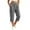 Dark Gray, variant on Vivianyo HD Women's Pleated Waist Summer Loose Casual Capri Pants, Single Button Elastic Waistband Soft Cropped Fall Trousers with Side Pocket for Women, Women's White, Sizes S-3XL