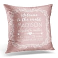 thumbnail image 1 of RYLABLUE Customized Peach Nursery Baby Girl Birth Stats Name Pillowcase Cover 18x18 inch, 1 of 1