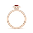 thumbnail image 2 of ANGARA Lab Grown 1.25 Ct Oval Ruby Classic Halo Engagement Ring for Women in 14K Rose Gold (Size-8x6mm) | July Birthstone, Birthday, Anniversary, Jewelry Gift for Women | Lab-Grown Ruby Ring, 2 of 7