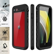 iPhone SE 2020 Waterproof Case, Dteck Full-body Protection Shockproof Case Clear Back Cover For iPhone SE 2020/iPhone 7, Black