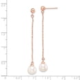 thumbnail image 2 of Primal Silver Sterling Silver Rose-tone 18 Karat Flash-plated 7-8mm Drop Freshwater Cultured Pearl Earrings, 2 of 4