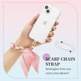 thumbnail image 2 of Phone Wrist Lanyard Gold Metal Scarf Phone Charm Strap with Tether Tab Women Phone Chain Accessories for Handbags, 2 of 12
