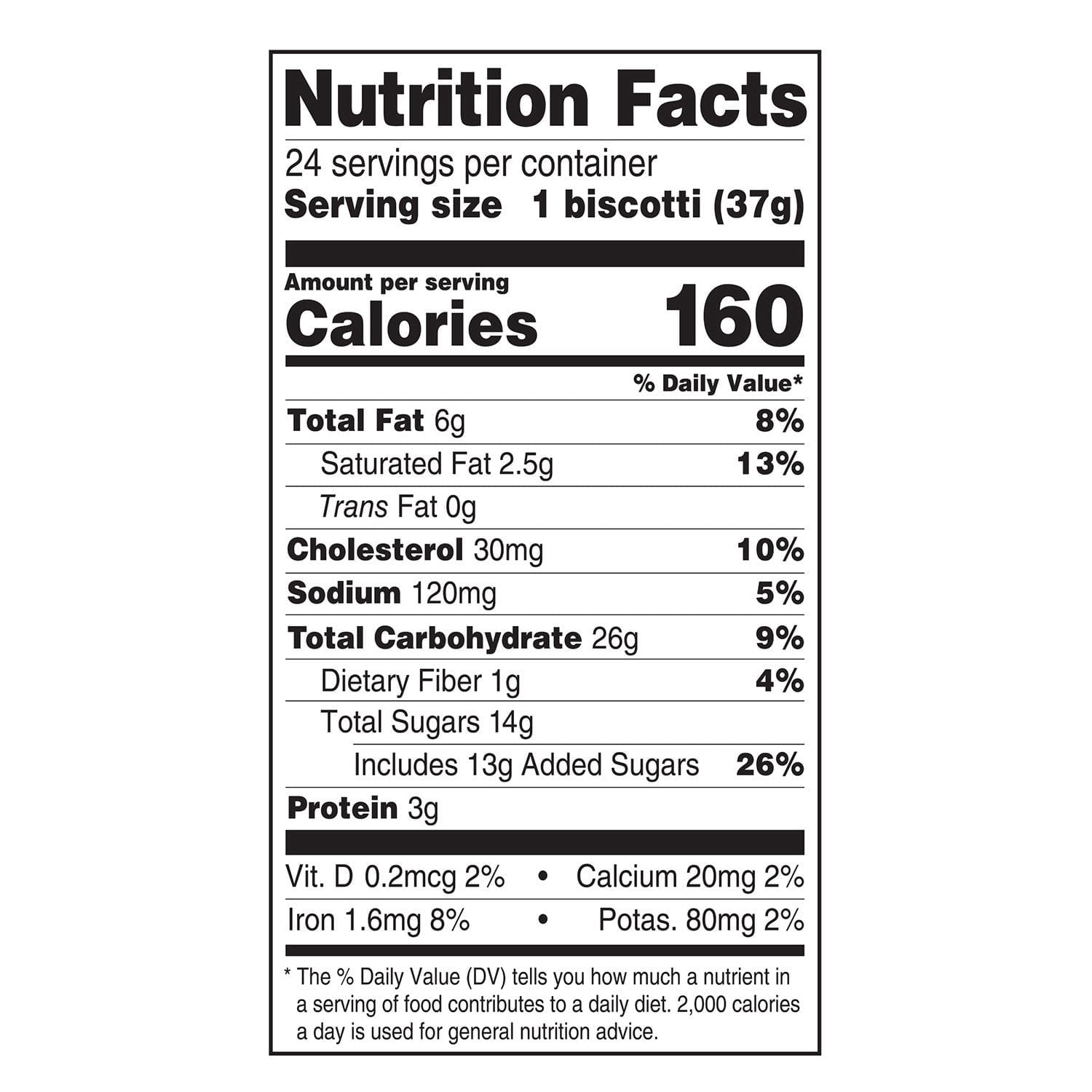 Nonni's Almond Chocolate Biscotti Cookies, 24 Count Box With White Bowl By OMA