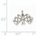 thumbnail image 2 of 14K White Gold Polished Checkered Flags Charm, 2 of 2