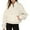 Beige, variant on Women's Oversized Sweatshirt Long Sleeved Stand Collar Half Zipper & Pocket Pullover Sweater, Elegant Casual Athletic Top For Cold Weather,Size:M