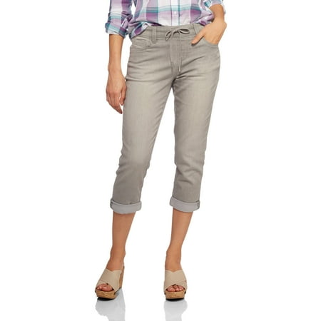 womens cotton pull on capris