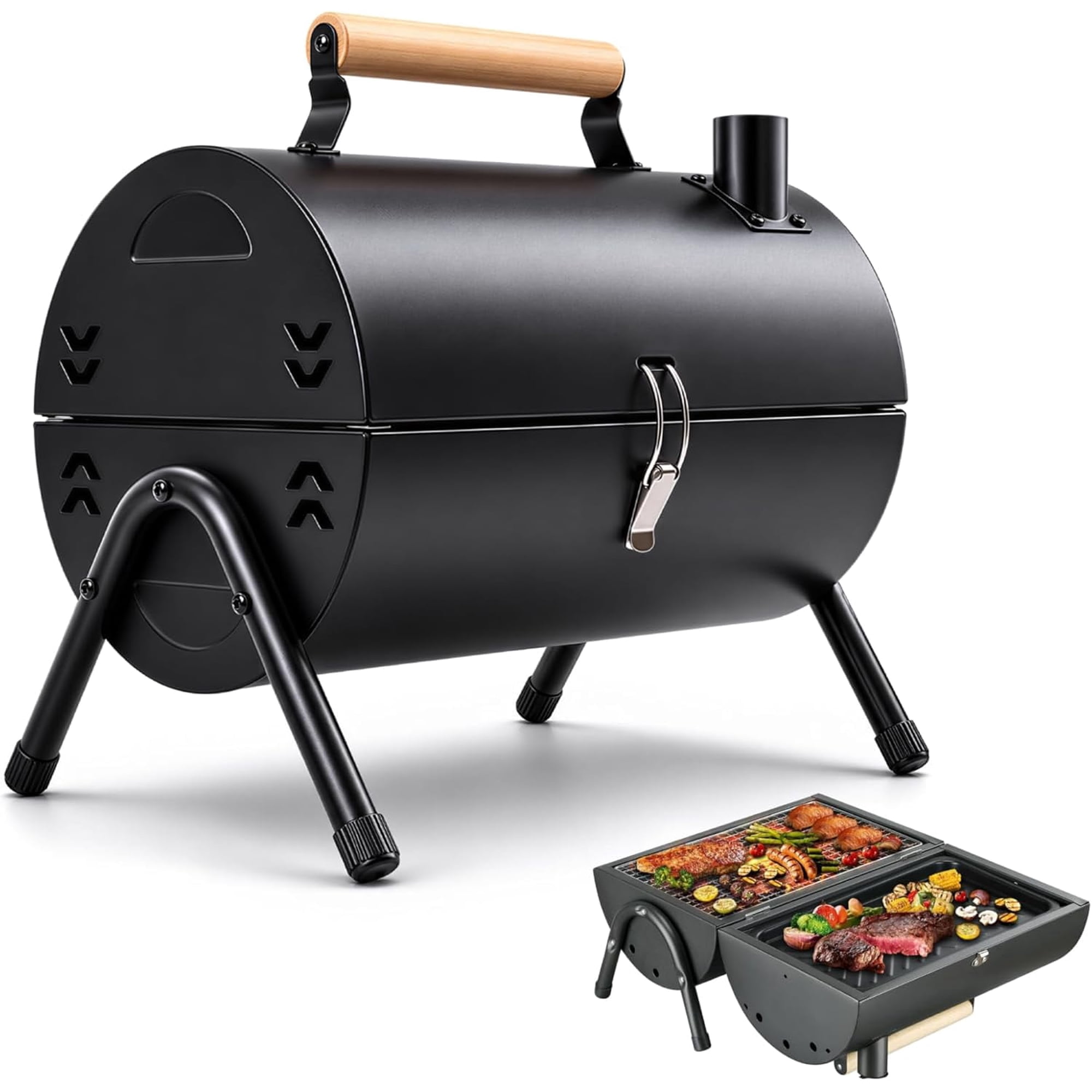 YOOKIA Portable Charcoal Grills, Small Portable BBQ Grill, Foldable Outdoor Camping Grill with Large Cooking Area, Perfect for Hiking, Camping, Patio, Party, Tailgating, Travel