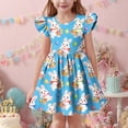 thumbnail image 4 of NAISIBABY Casual Dresses for Girls, Ruffles Sleeve Crewneck Summer Easter Kids Flowy Sundress Sky Blue Size 10-12, 4 of 7