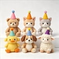 thumbnail image 6 of Mini Pompom Party Hats for Pets and Dolls | Felt Cone Hats, Fluffy Pom Pom Toppers, Adjustable Elastic Straps, Stuffed Animal Accessories, Dog and Cat Birthday Props, Pack of 6, 6 of 7