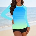 thumbnail image 7 of Women Two Piece Rash Guard Long Sleeve Swimsuits UV UPF 50+ Swim Shirt Bathing Suit with Boyshort Bottom Built in Bra Quick Dry Breathable Swimwear 2026 Summer Beach Vacation Outfits, 7 of 7
