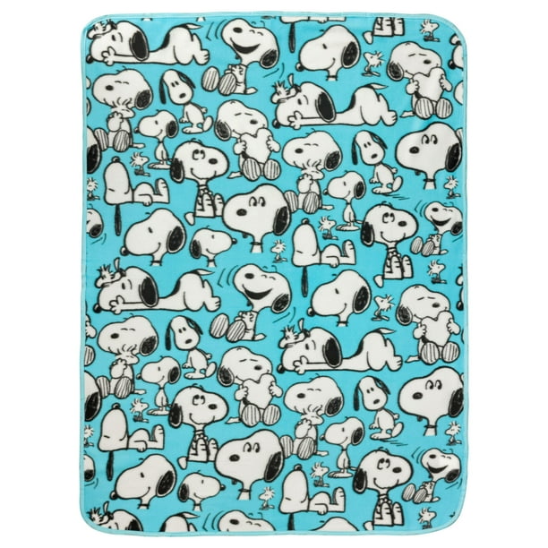 Manta polar plateada de Buffalo Peanuts Snoopy, 45 x 60 cm