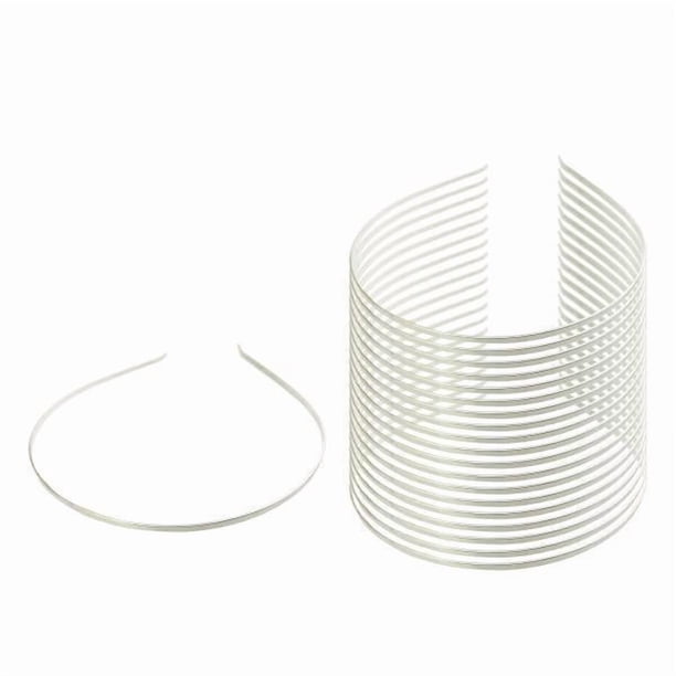 Diademas para mujer, de hierro plateado, ligeras, duraderas, con aros lisos para manualidades. 3 mm