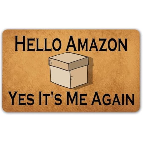 Hello Amazon Yes It's Me Again Doormat Bath Mat Welcome Rug Non-Slip Dust Floor Seasonal Spring Summer Mats for Kitchen Office Farmhouse Yard Front Hall Lawn 18x30 Inch