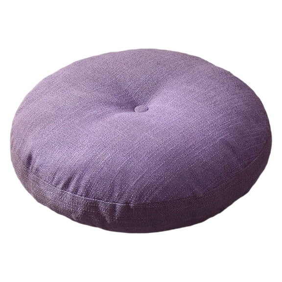 15.75 Inch Round Seat Cushion - Super Thick Tufted Floor Pillow with Linen Cover - Japanese Style Tatami Meditation Yoga Cushion for Indoor Outdoor Use - Reading Chair Pad Large Sitting Mat