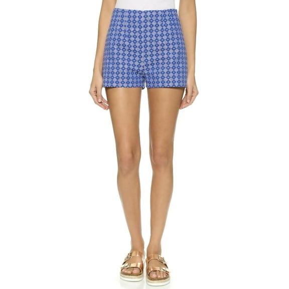 Zinke Women's Cover-up High Rise Carter Shorts, Small, Blue Diamond Print
