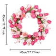 thumbnail image 3 of Artifical Valentine's Day Wreath 17.7 Inches Valentines Wreaths for Front Door Valentines Door Wreath Valentines Floral Wreaths with Rose Tulips Flowers for Wall Window Porch Home Wedding Party, 3 of 9