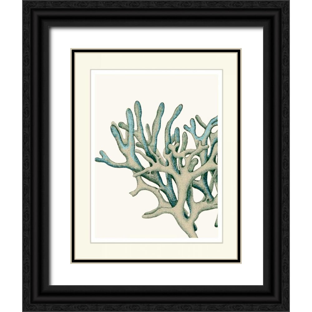 Fab Funky 15x18 Black Ornate Wood Framed with Double Matting Museum Art Print Titled - Blue Underwater Scenes 1 c