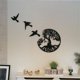 thumbnail image 4 of Arte de pared de metal del árbol de la vida con pájaros, decoración negra, 45 cm/17,71 pulgadas, arte de pared del árbol de la vida, arte de pared de metal moderno, letrero familiar de árbol, 4 of 5