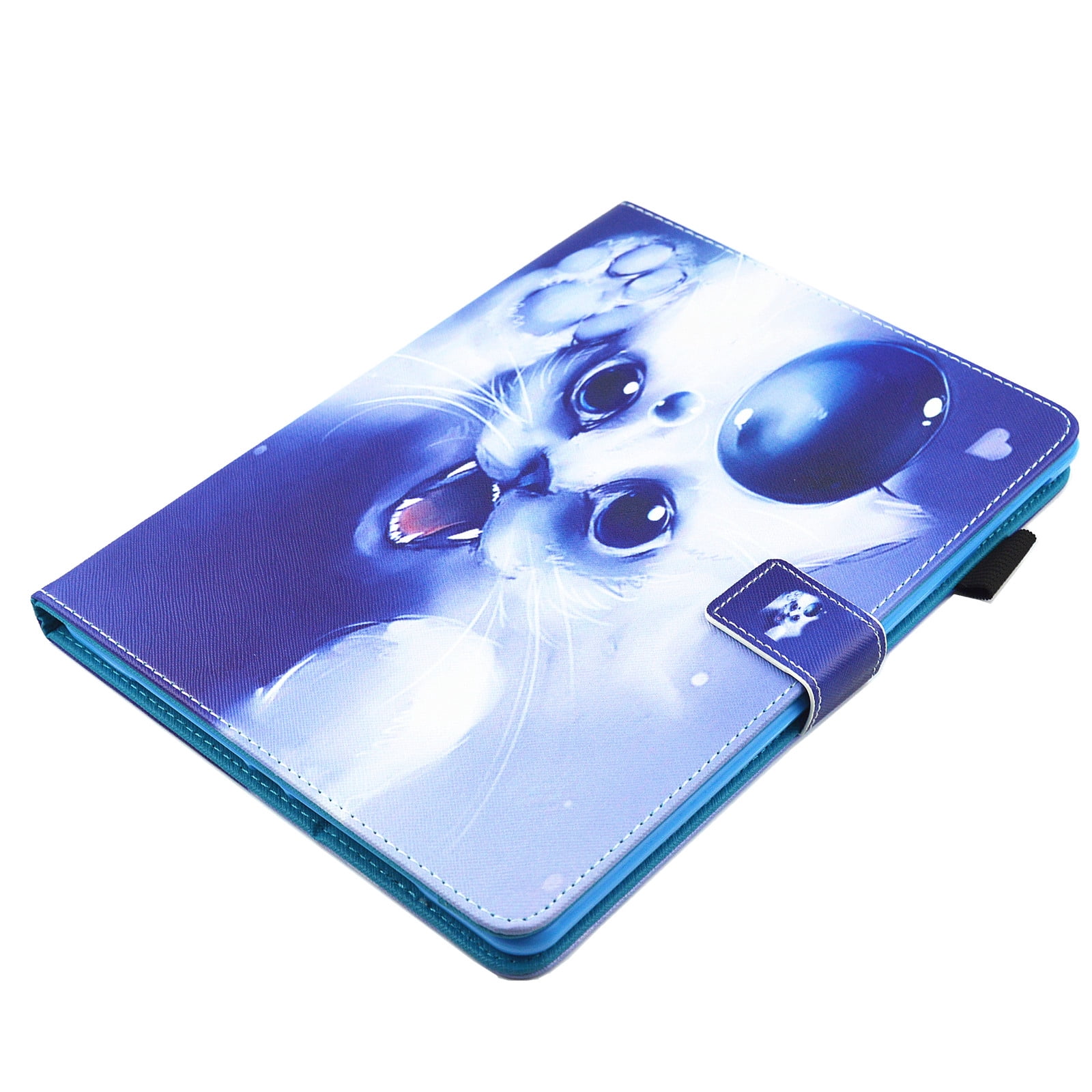iPad Pro 10.5 Inch Case, Allytech PU Leather Slim Fit Kickstand Folio Flip Protective Auto Sleep Wake Smart Cover w/ Cards & Pencil Holder Shockproof Wallet Case for Apple iPad Pro 10.5", White Cat